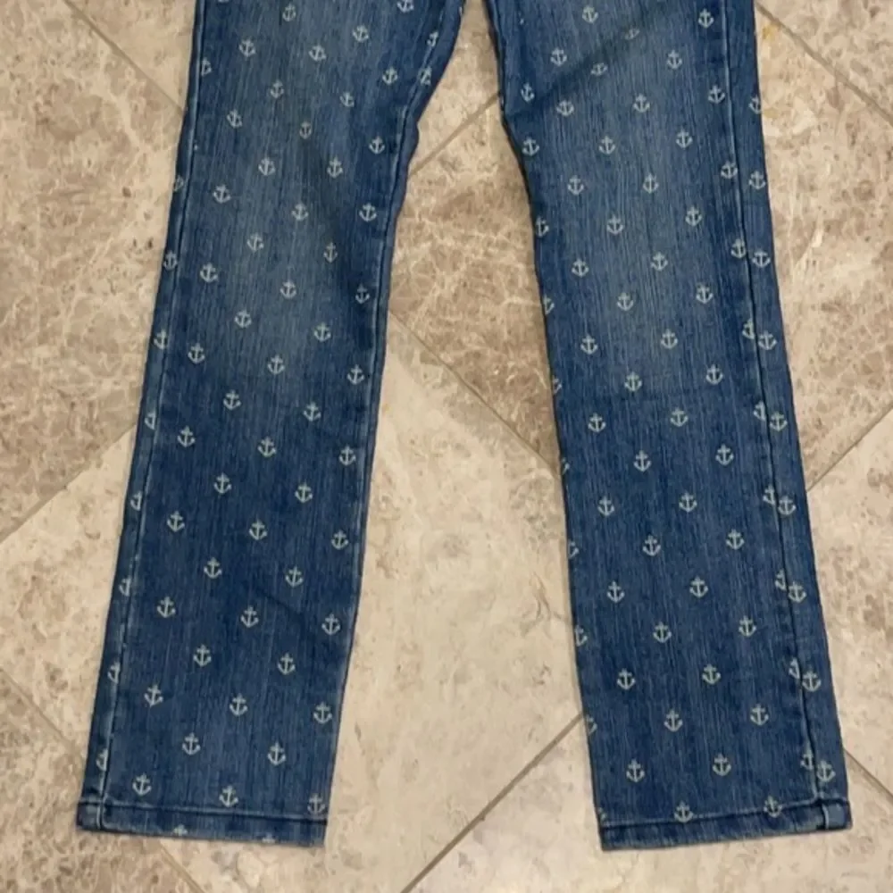 Gymboree Skinny Jeans NEW Girls Size 8 Anchors Nautical Adjustable Waist